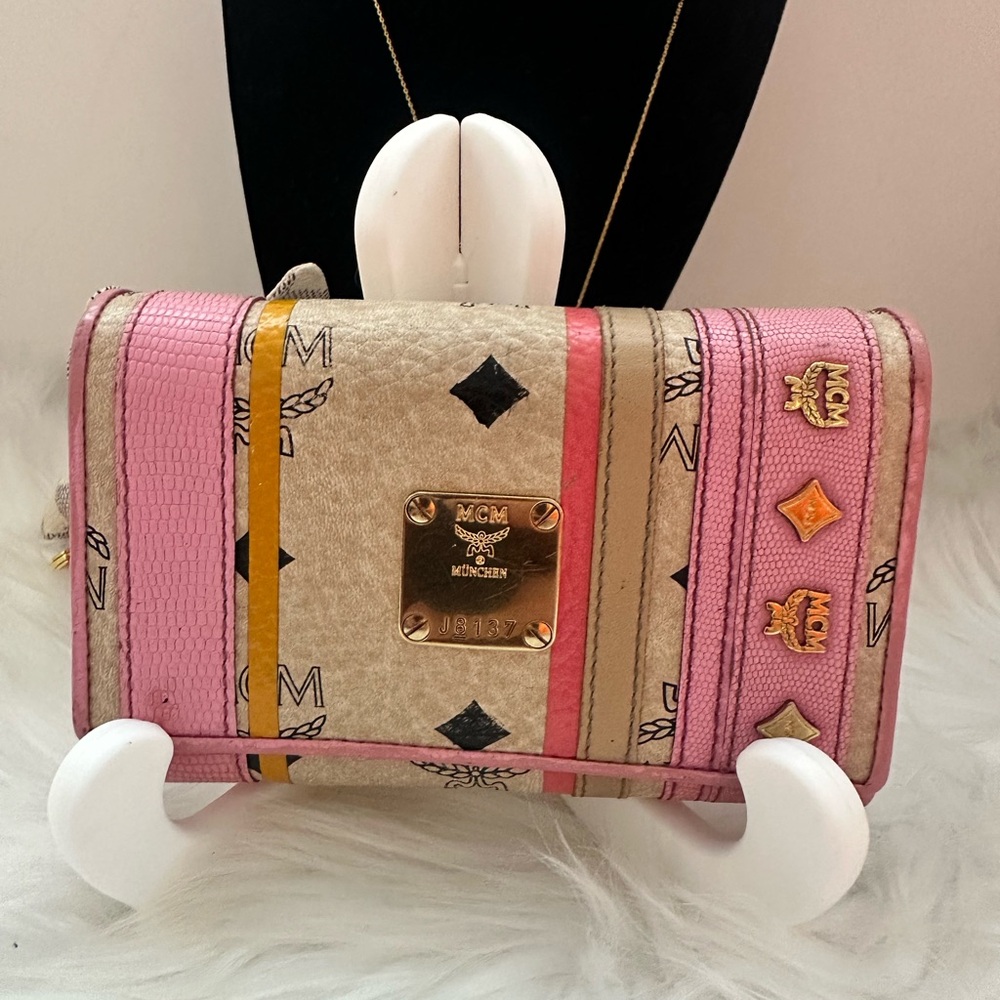 Authentic MCM Pink and Cream Wallet